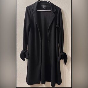Iris Black Long Sleeve Open Cardigan  with Sleeve Bow Details Size Large